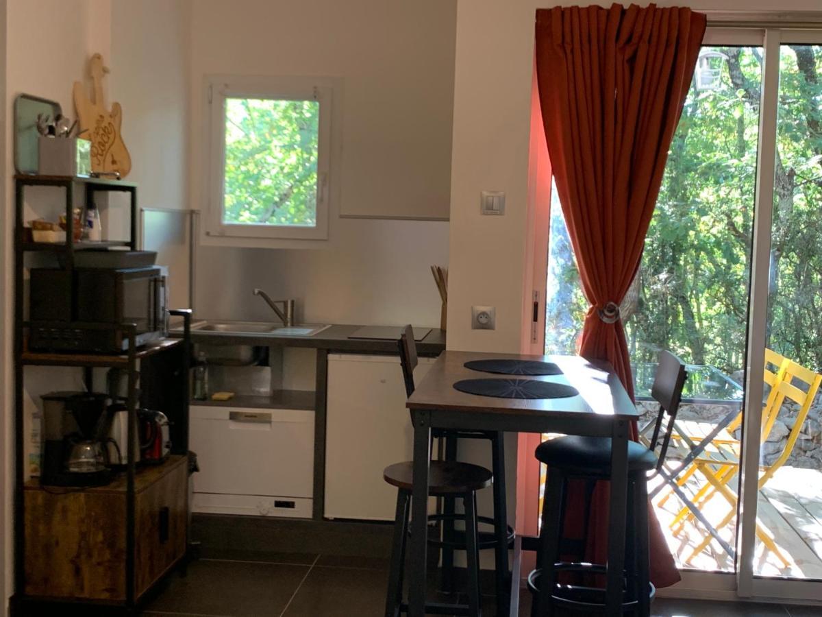 Le Mazet, Studio Avec Terrasse Et Acces Piscine Saint Alban Auriolles Exterior foto