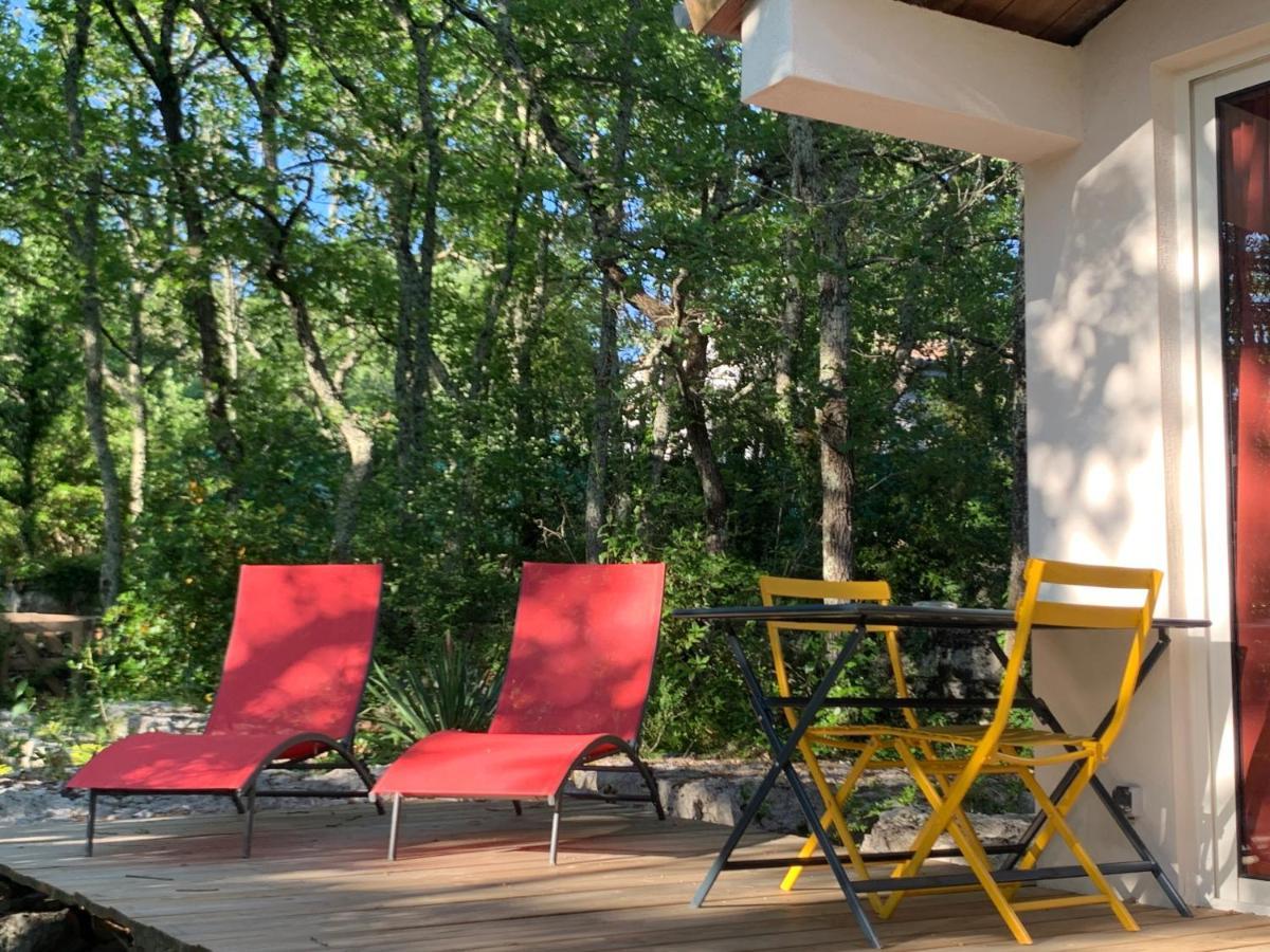 Le Mazet, Studio Avec Terrasse Et Acces Piscine Saint Alban Auriolles Exterior foto
